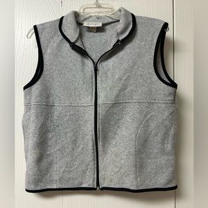 Casual Corner Annex Fleece Vest with Full Zipper Gray Size Medium